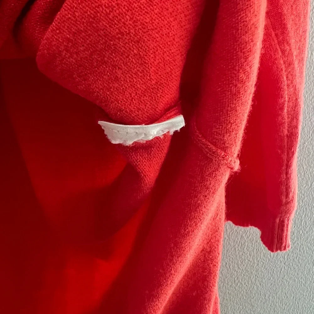 41 Hawthorn Womens Red Longline V-Neck Button Front Cardigan Sweater Size Medium